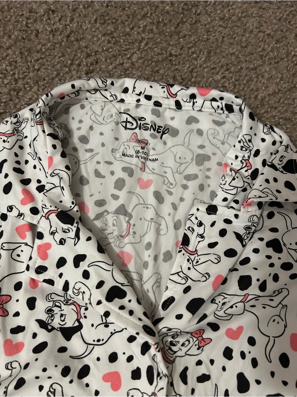Disney White, Black & Pink 101 Dalmatians Pajama Set - Picture 2 of 3